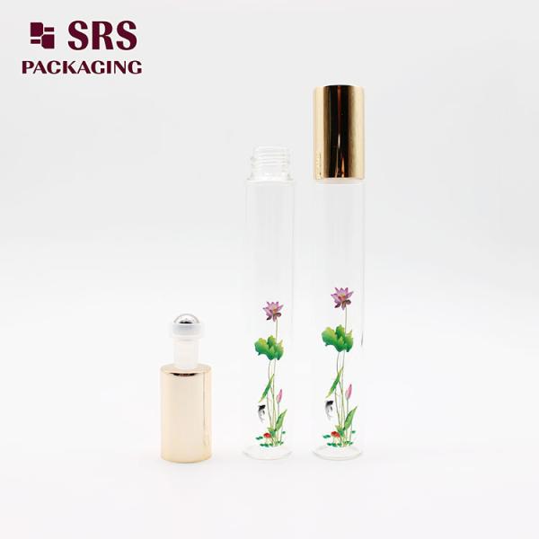 SRS cosmetic clear color roll on 10ml perfume oil glass bottle