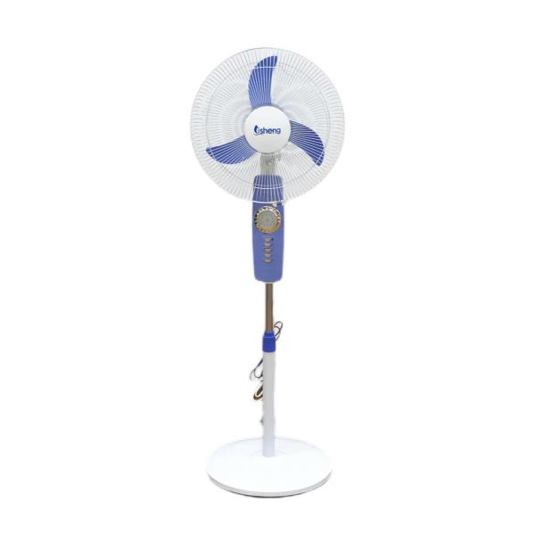 12V AC DC Solar Floor Fan With Led Light 16 Inch Brush Motor Pedestal Fan