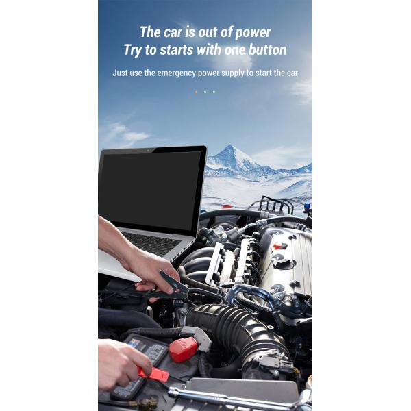 Powerful 150PSI 7500mAH Wireless Car Tire Inflator Pump with Jump Starter and Power Bank