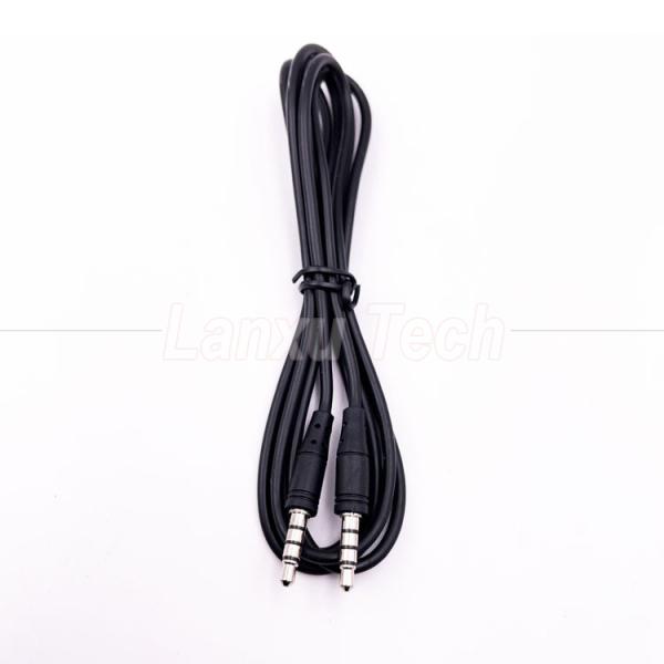 Stock Male to Male 3.5mm 4 Poles Stereo Jack Microphone Audio Extension Cable for Earphone Computer Speaker