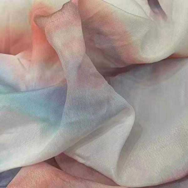 100% Polyester Tie Dye Dress Printed Woven Fabrics 100-250gsm Stain Resistant