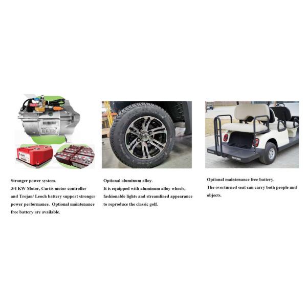 3000 R/Min Rated Speed Electric Golf Carts with CE Certification and Multi Functional