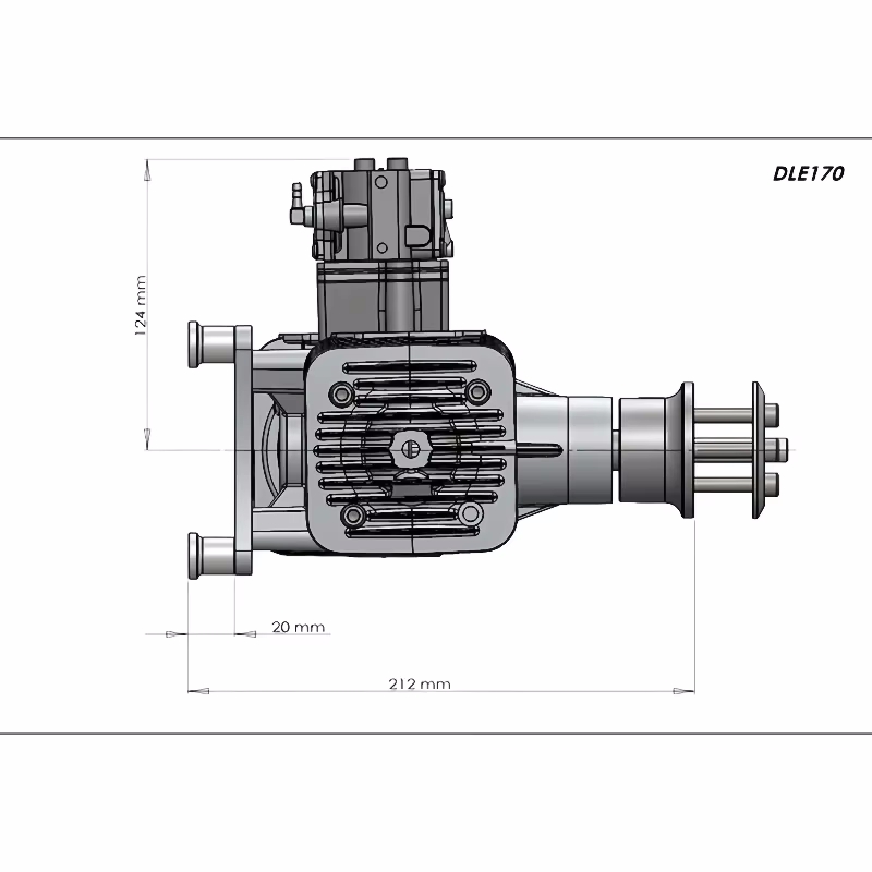 Hot DLE170 Aviation Model Gas Engine Dual Cylinder Two Stroke Side Exhaust Natural Air-Cooled CC Displacement for Drone