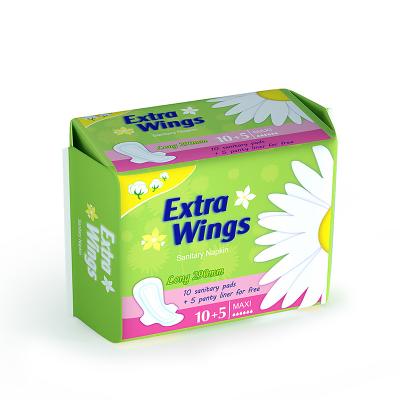 Os guardanapo sanitários naturais femininos acolchoam as asas extra ultra grossas descartáveis