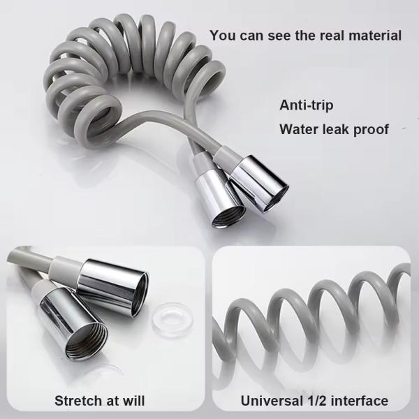 Modern Lizhen Hwa.Eng Household Bathroom Toilet Handheld Bidet Sprayer 1.5 2 3 M Multi Color Spring Tube Pu Spiral Bidet Hose