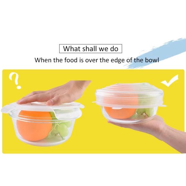 7 Embalaje tapa de recipiente reutilizable Silicona Productos para el hogar BSCI redondo