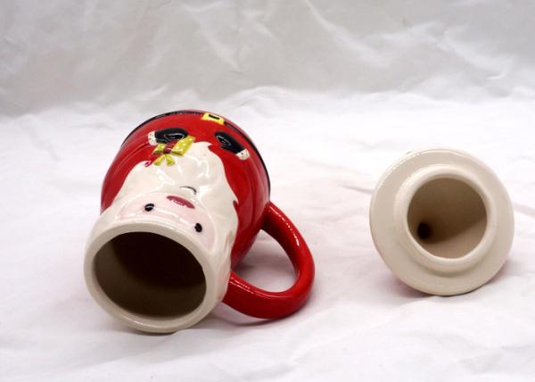 400ml Capacity 3D Ceramic Mug Cartoon Santa Claus Animal Snowman Design  With Cap Lid