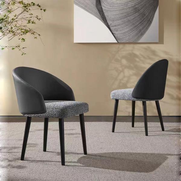 Modern Italian Style Dining Chairs Ergonomic Solid Ash Wood Leg Chair