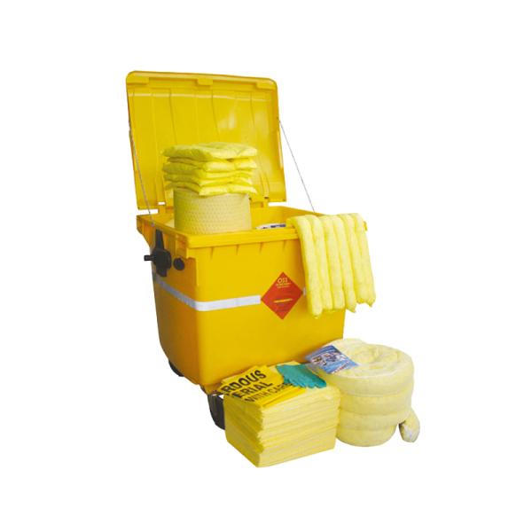 360L Wheeled Bin Chemical Spill Kit for Acids and Caustics