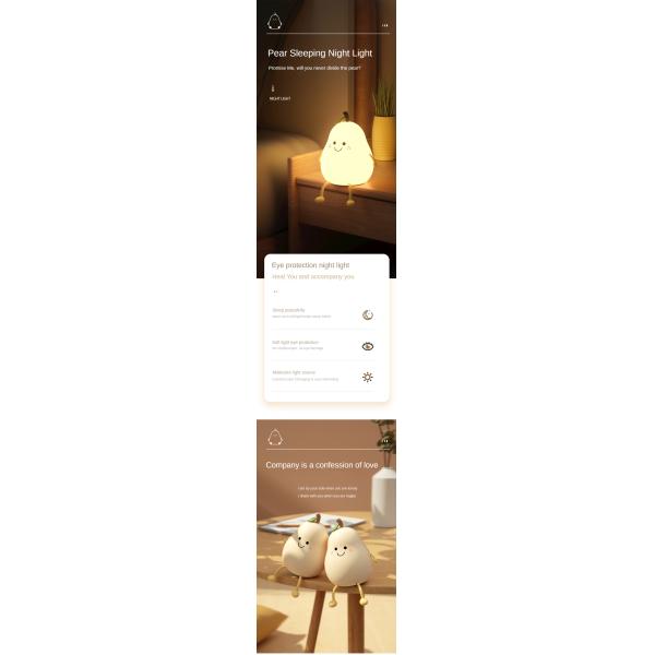 High Quality Rechargeable RGB Wireless LED Night Light Dimmable Table Lamp For Baby / Kids Lovely Silicone Design