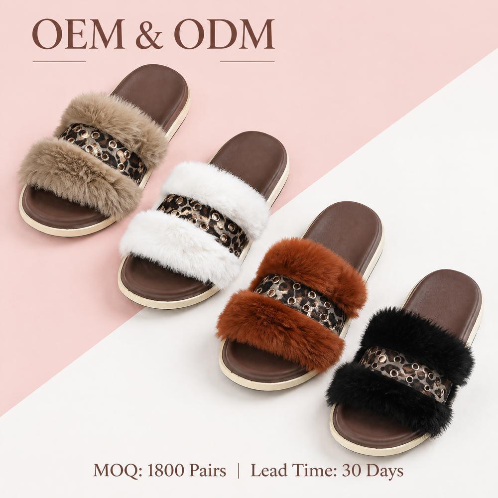 Fur Trim Slides with Printed Band | Source Factory Supply