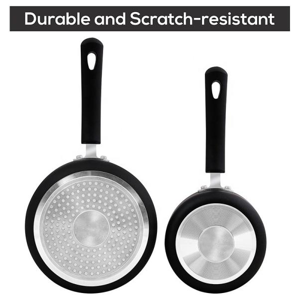 Wholesale Top Seller Black Kitchen Cookware Milk Pot Aluminum Non Stick Sauce Pan Set With Bakelite Handle