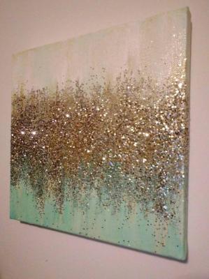 Custom Home Glitter Abstract Canvas Wall Art CV0022 With Design Package
