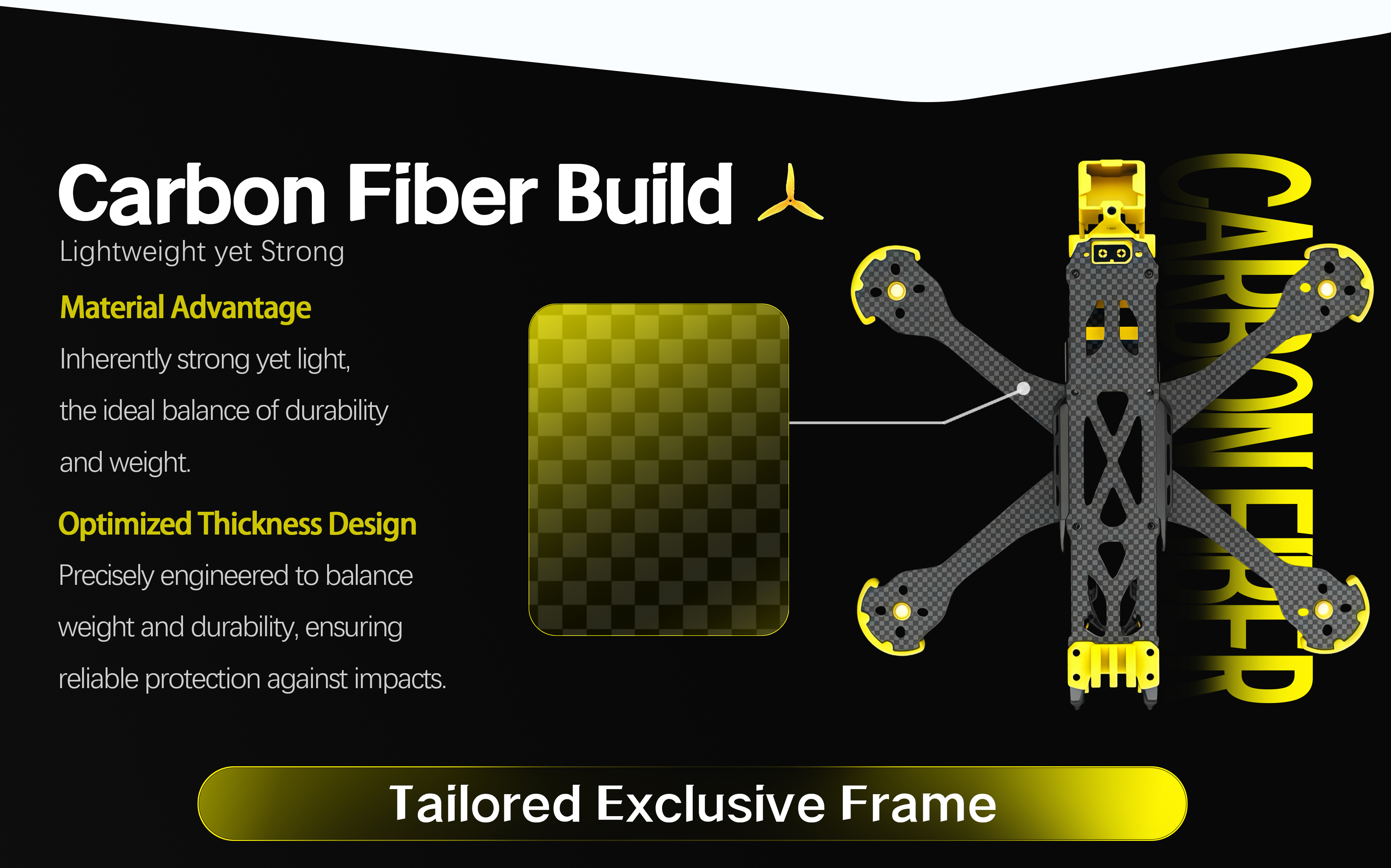 5-6-7-inch Custom Made FPV Carbon Drone Frame With Aluminum CAM Plates For PartsAccessories