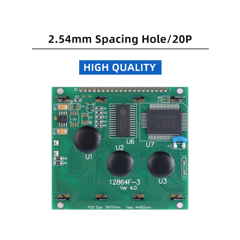 Grey Film InduStrial Grade STN LCM12864F-3 T6963C UCI6963C Graphics Module LCD Display 6800 Parallel Port