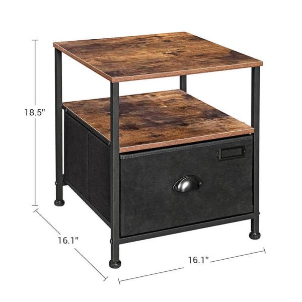 Nightstands with Fabric Drawer, Industrial Bedside Table for Sale, Side Table, ULVT02H