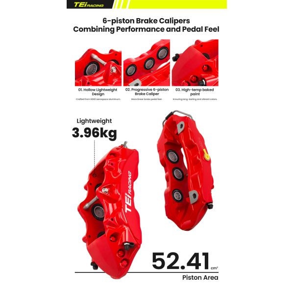 Kit de freinage avant rétrofit TEI P60NS 6 pistons pour BMW F30 F80 E90 315i 320i 325i 330i, disque 355/378*28mm