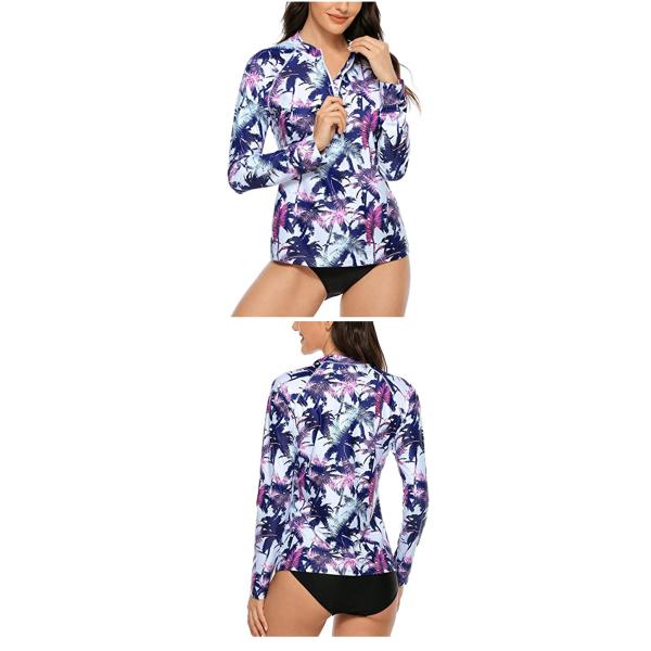 Куртка плавания предохранения от Солнца купальника Rashguard женщин фронта застежка-молнии