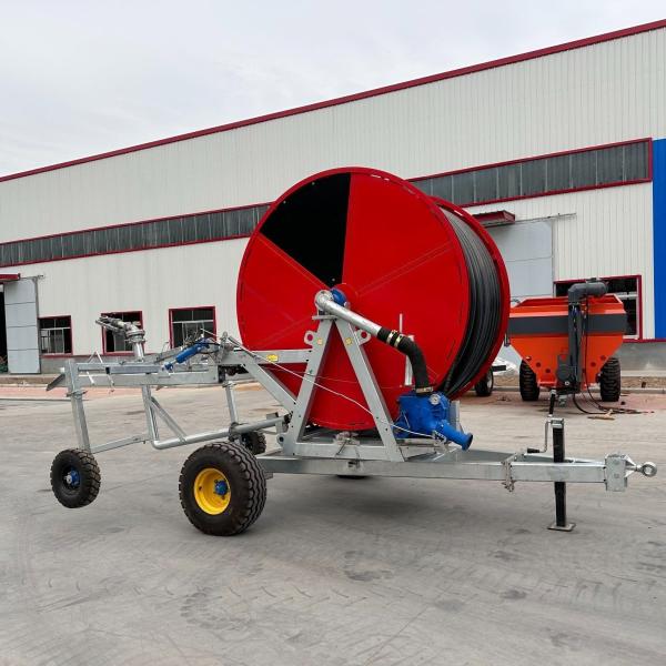 Équipement d'irrigation à enrouleur JP50 Rouge, diamètre de tuyau 75mm, poids total 430kg