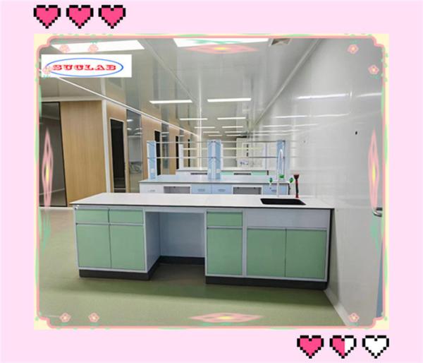 Cold-rolled Steel Frame Chemistry Lab Furnitures with Glass Shelf