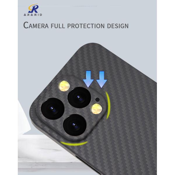 Случай телефона волокна углерода Кевлара военной ранга материальный на iPhone 14 Pro