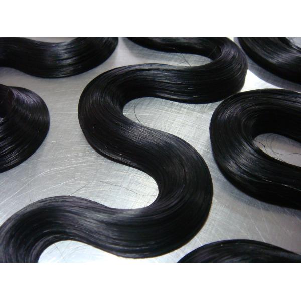 Clip In Hair Extensions Heat Resistant Bundle And Closure Black Customized