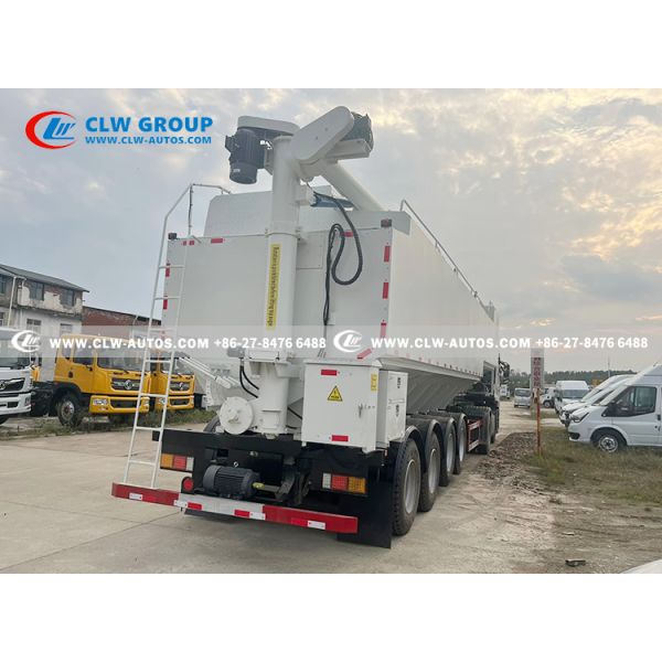 4-Axle Bulk Feed Semi Trailer with High Payload Capacity and Automated Unloading System for Efficient Feed Transport