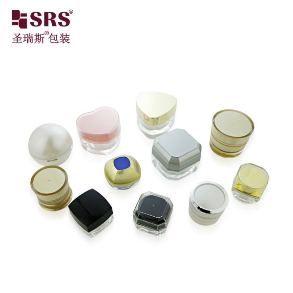 5g 10g Luxury Acrylic Mini Sample Size Eye Cream Plastic Jar container Cosmetic Nail Gel Packaging