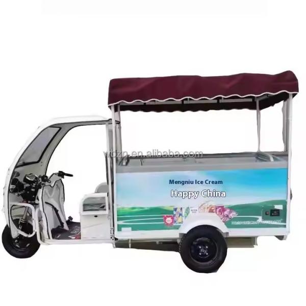 Electric Cargo Tricycle 60V 1000W Power Open/Closed Body Types 400kg Ice Cream Display Box for Delivery Business