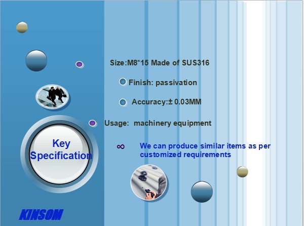 Special Stainless Steel 316 and passivation Cross recessed step screw