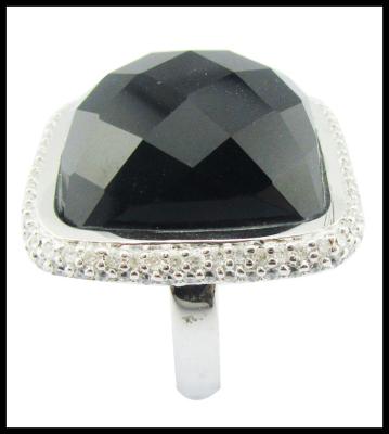 925 Sterling Silver Rings With Black Agate Gemstones Silver Gemstone Rings Sterling Silver Love Ring