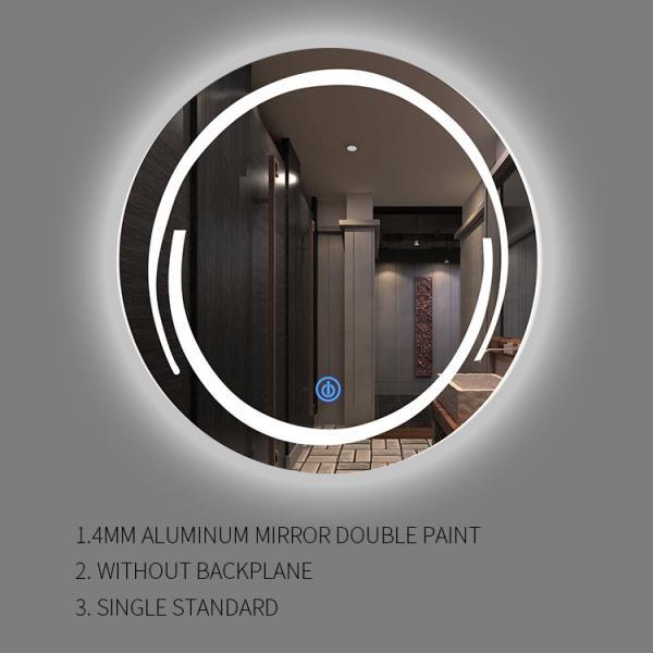 Modern Waterproof Round Illuminated Bathroom Mirror Smart Decorative Wall OEM ODM