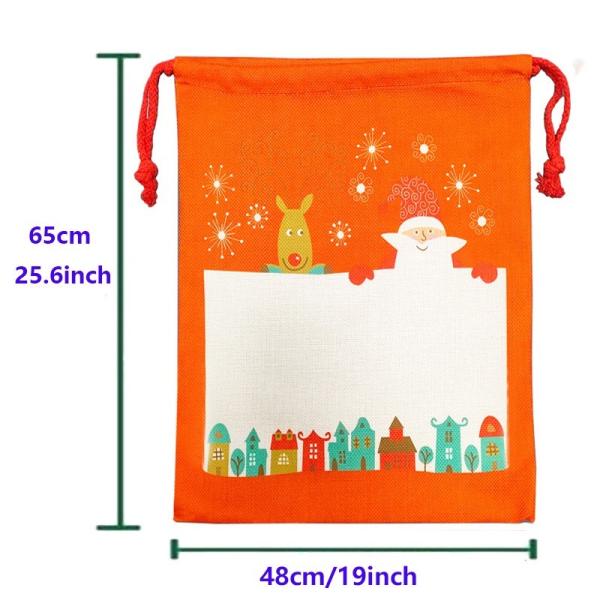 Large Linen Santa Sack For Christmas Blank Sublimation Candy Bag In Stock