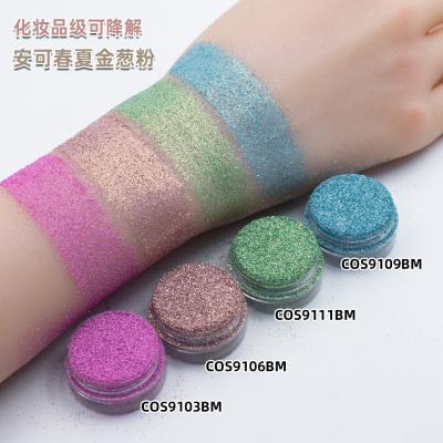 OEM Glossy Chunky Biodegradable Glitter Cosmetic Lip Sparkles Powder Handmade