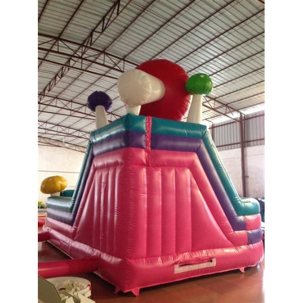Multi - Play PVC Fabric Inflatable Fun City Mushroom Bounce House 6x4m