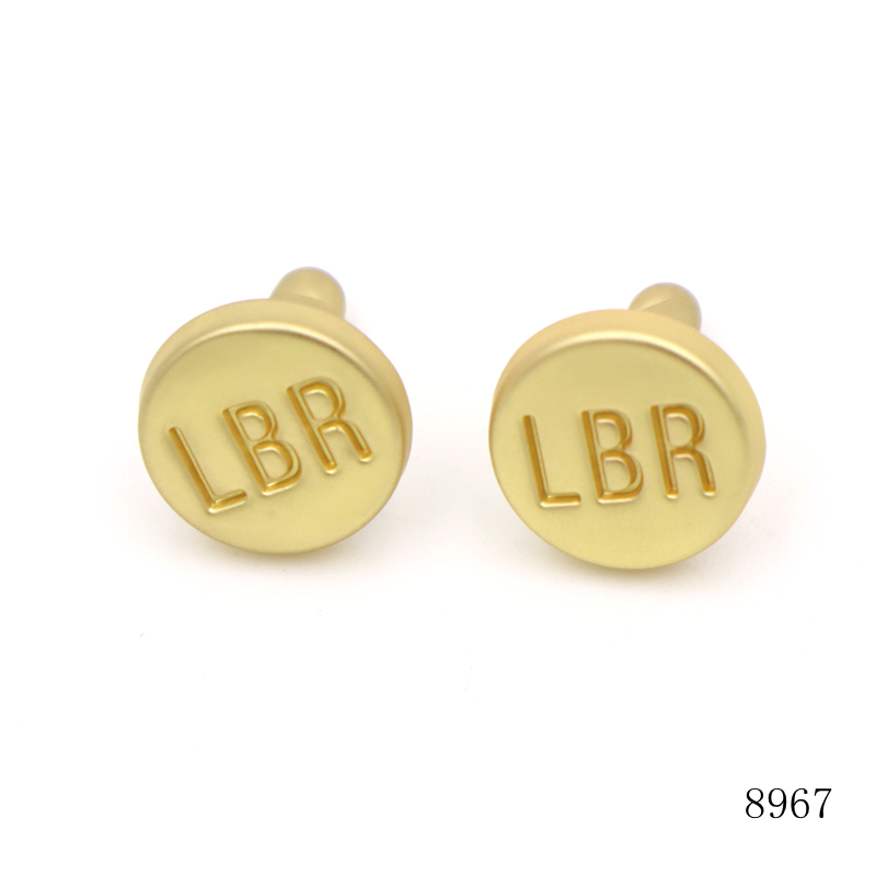 11mm Matte Gold Flat Rivet Leather Bag Accessories Rivet Studs Custom Hat Logo Rivet