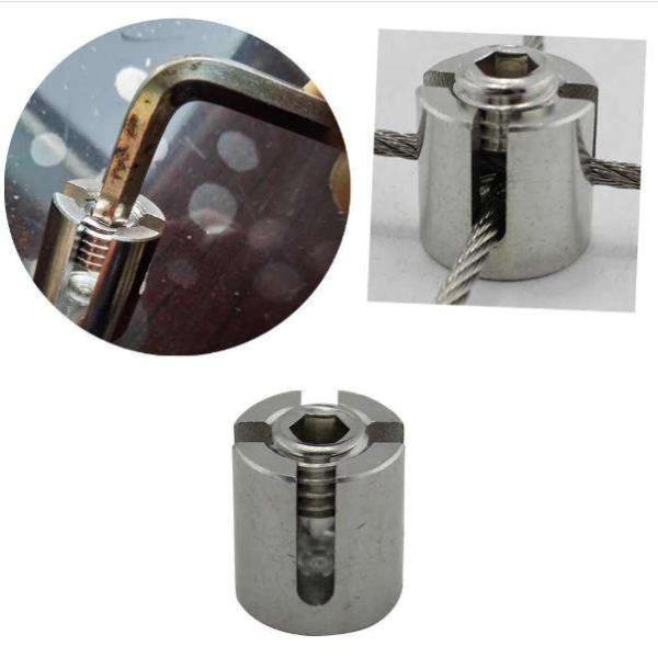 Маленькая одностворчатая застежка для проволочных кабелей из полированной нержавеющей стали 316 для установки тросов 3 мм