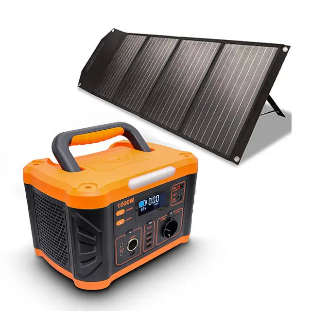 портативная электростанция 12KG генератора 1000w с панелью солнечных батарей