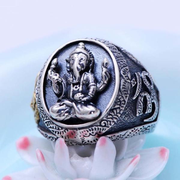 Thai 925 Silver Gold Tone Retro Womens Mens Buddhist Fashion Jewelry(036389W)