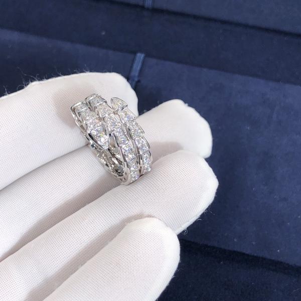 Elegant  18K Gold  2 Row Diamonds Serpenti Viper Ring Diamond Ring Yellow Gold White Gold