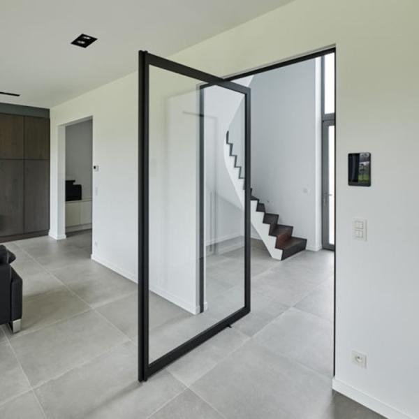 Energy Saving Durable Modern Design Aluminum Pivot Door with Tempered Glass for Commercial and Residential Use