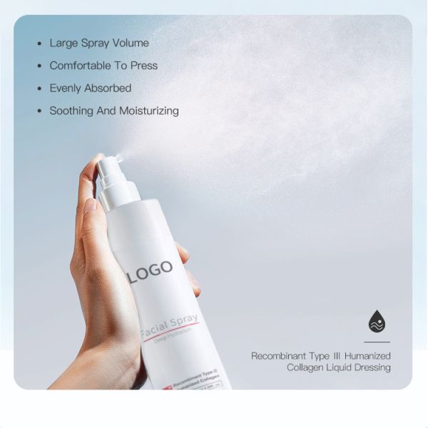 Customizable Deep Moisture Hydrating Anti-Aging Face Serum Collagen Repairing Soothing Mist Spray with Lightening Feature