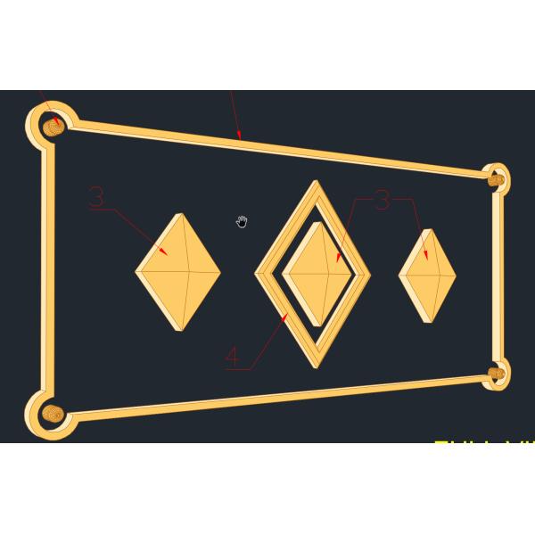 Искусственная латунная рама, античный стиль Чистая латунная инкрустация Деревообработка