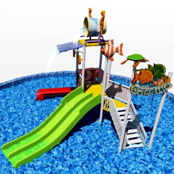 Weather Resistance Childrens Backyard Water Playground With Interactive Water Features