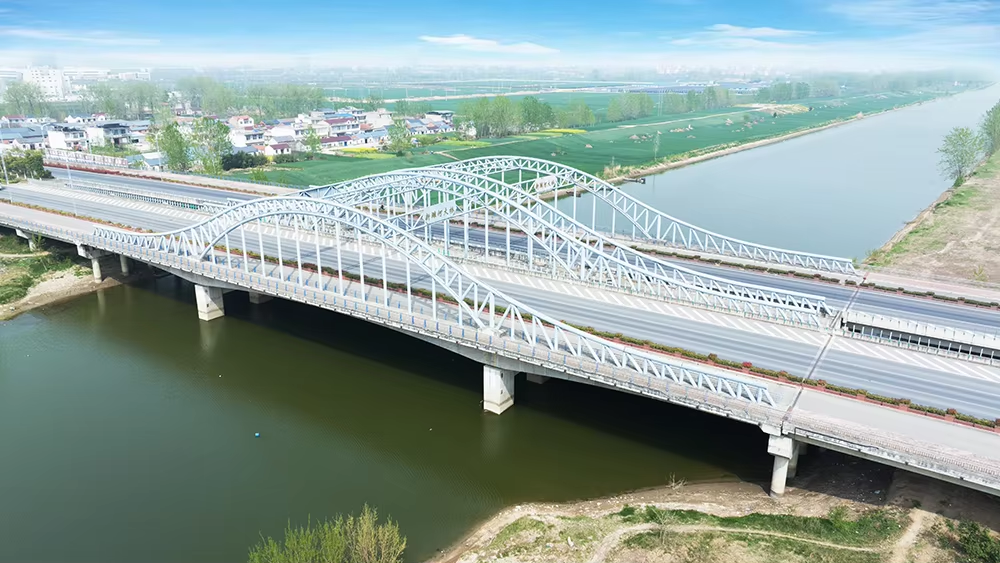 Heavy Duty Welded Bent Metal Low Carbon Structure Transportation Project Steel Bridge