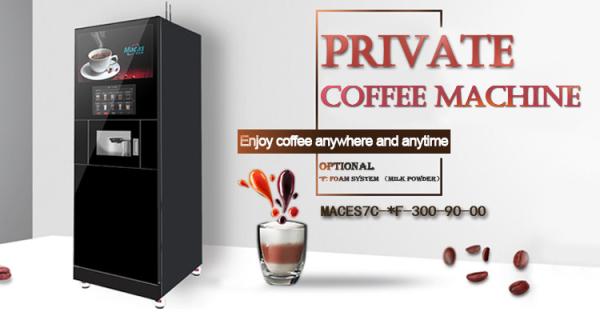 Suministro de fábrica Máquina de café comercial de pie con pantalla multimedia