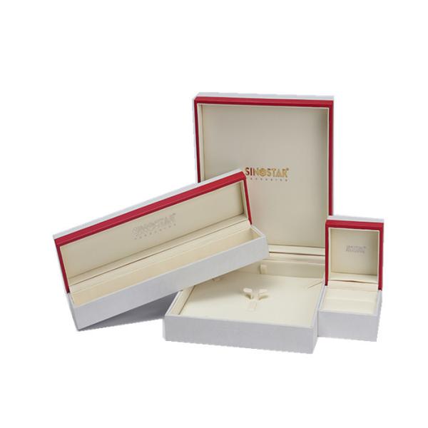 White & Red Modern Jewelry Box , Plastic + Paper + Velvet Women'S Jewelry Box