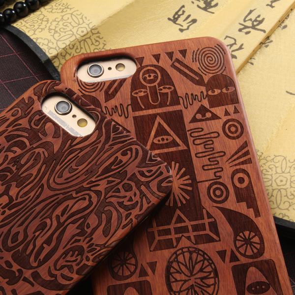 Natural Texture Wood Cell Phone Case , Anti - Static Cool Wood Phone Cases