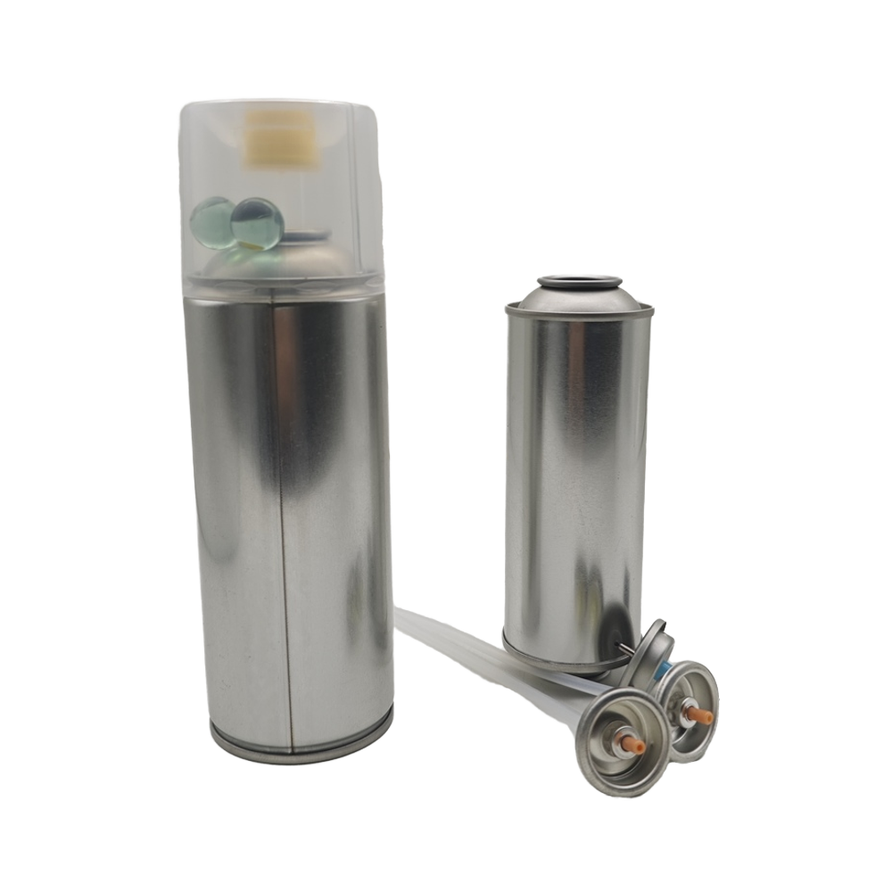 2K Component Aerosol Cans Tinplate Aluminum Metal Offset Printing For Chemical Packaging
