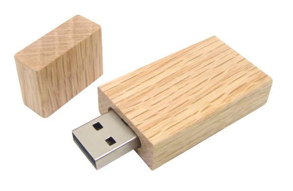 Free engrave logo wooden usb flash drive with gift box packing